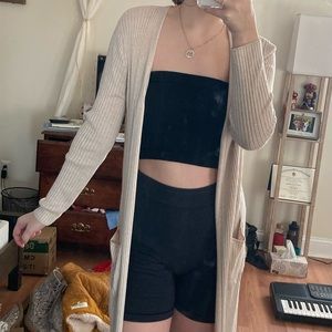 Long beige cardigan size large
